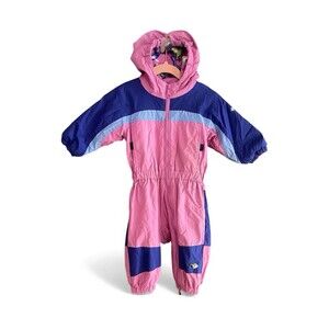 Vintage Columbia Tectonite Infant Snowsuit Fleece Lined Hooded Size 18M EUC